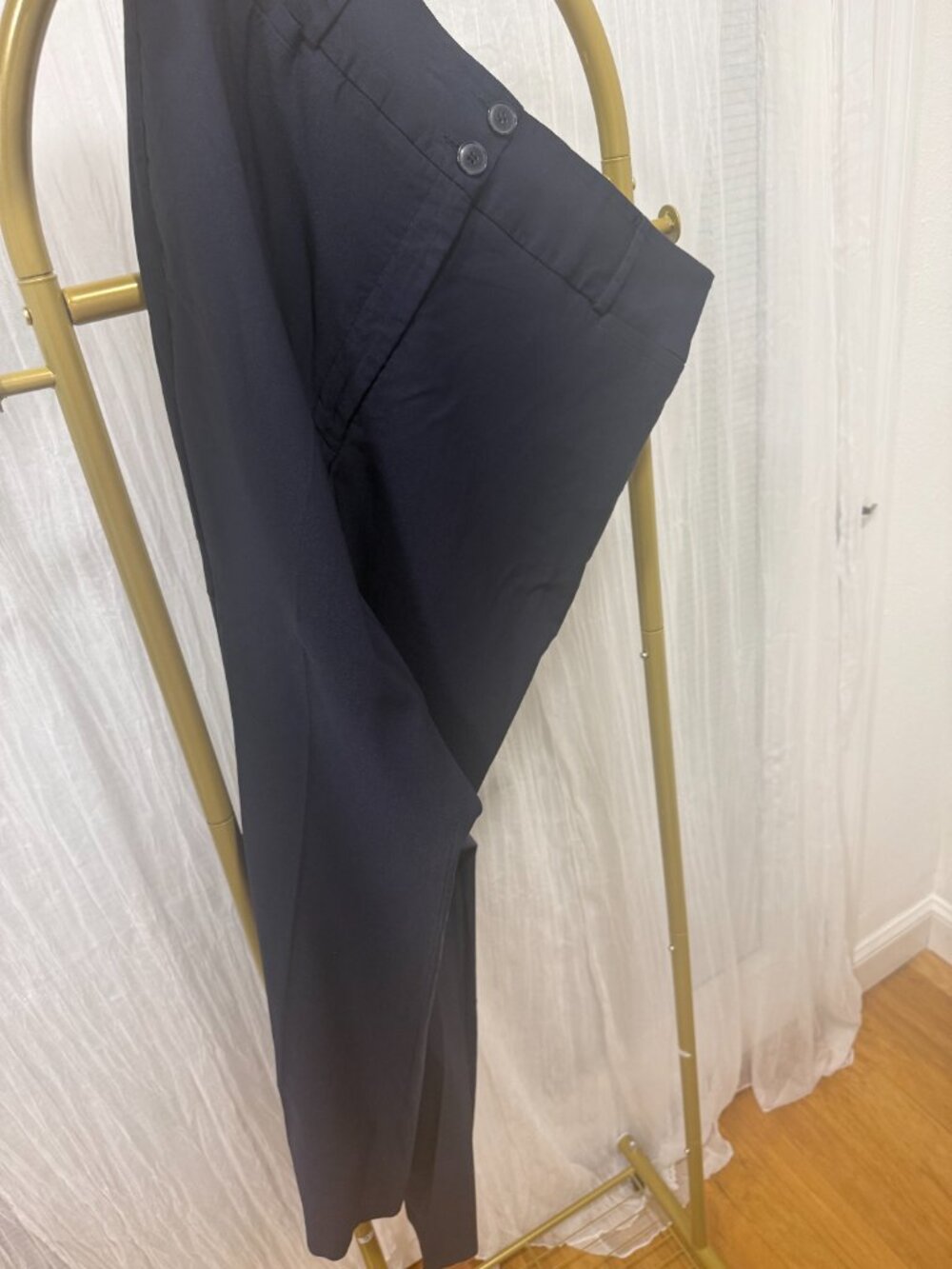 Lane Bryant 18R Navy Stretch Button Hem Pants Plus Size